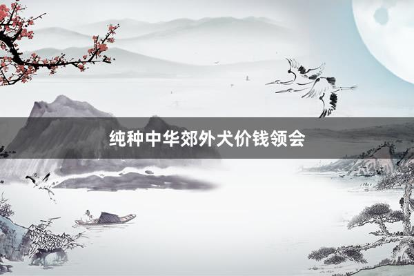 纯种中华郊外犬价钱领会